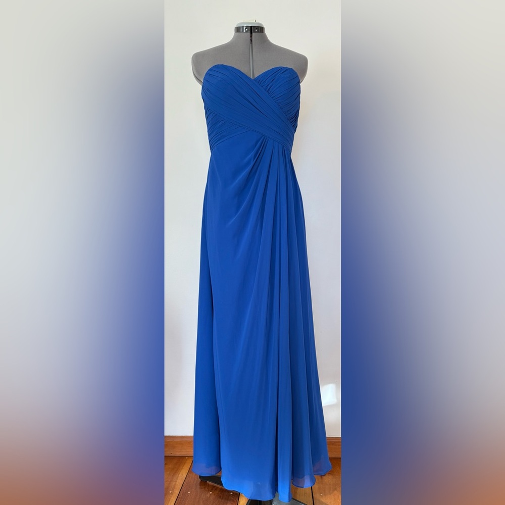 Royal Blue strapless formal dress, Size 10. Bill Levkoff